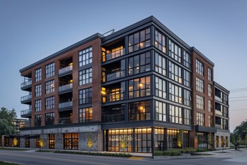 Property Exterior, Contemporary Urban Loft Building with Industrial Design Elements