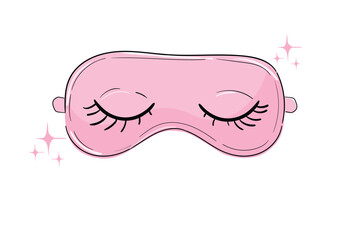 Hand Drawn mask for sleep, design Vector illustration