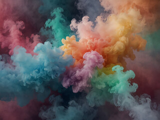 Colorful smoke pastel color illustration