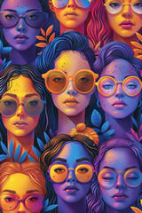 Obraz premium Capturing the Spirit of Youth. A Masterclass in Vector Illustration for International Youth Day