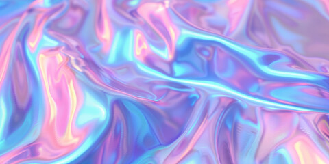 holographic wave background with light refraction and reflection. rainbow foil texture. Soft holographic pastel unicorn marble background
