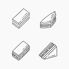 Sandwich doodle line vector illustration