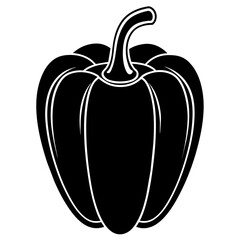 Bell Pepper vector art silhouette illustration