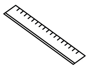 Outline illustration of ruler vector ico