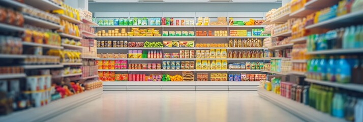 A grocery store with lots of goods on the shelves