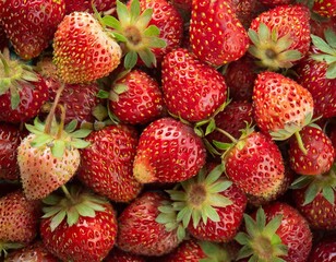 a lot of small strawberries texture close up
