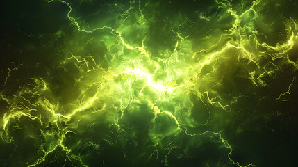 Close up of a green lightning bolt on black background