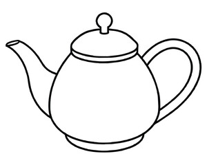 Black teapot and tea cup arrangement vector