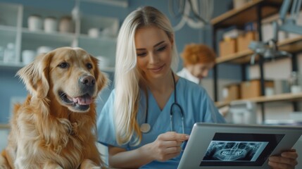 Veterinarian Consulting with a Dog