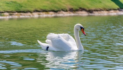 Duck The graceful swan glides across the lake, a vision of beauty, a peaceful make.