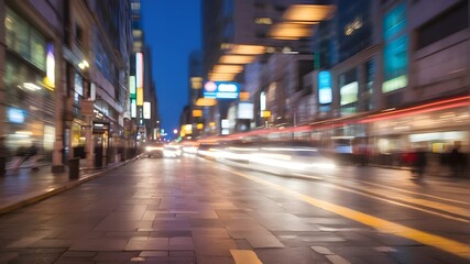 During rush hour in the evening, the headlights of passing cars and the busy traffic on a city street were captured using the motion blur lighting effect and abstract long exposure.