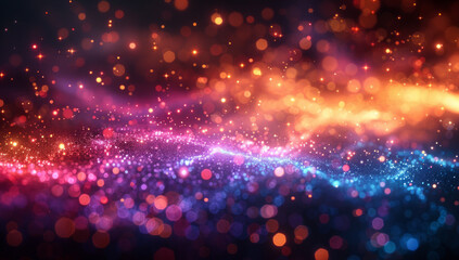 Dynamic Light Bokeh Background Vector with Glowing Particles