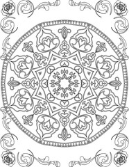 Printable Mandala Coloring Page for Adults. Educational Resources for School for Kids. Adults Coloring Book. Mandala Coloring Activity Worksheet.