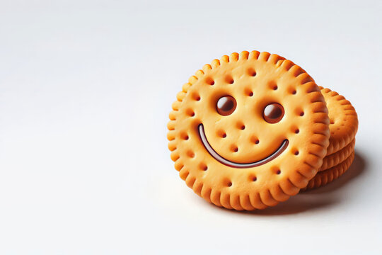 Cookies with a smile. Space for text.