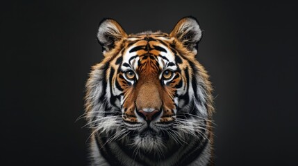 Fototapeta premium close up Tiger with a black background