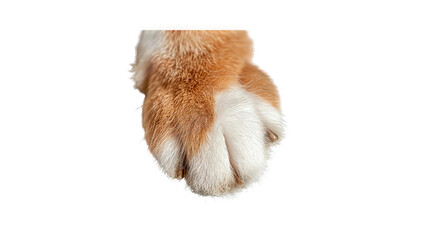 ginger cat paw isolated on transparent background