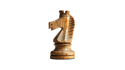 The black knight chess piece isolated on a transparent background.