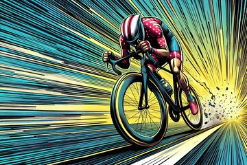 man is riding a bicycle in a race