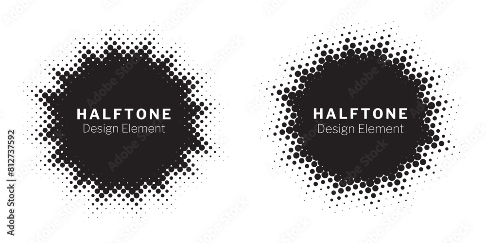 Poster Halftone Background. Glowing light Halftone effect. Abstract grunge Starburst halftone dots background set. Star Flare, Shine light halftone texture. Retro background, pop art style.