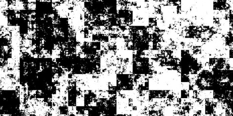 Black and white abstract modern grunge or dirt technology squares overlay pattern texture illustration
