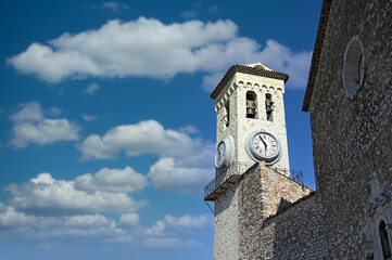 Church Clock tower in Cannes city France