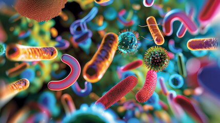 Colorful Digital Representation of Diverse Microorganisms Magnified