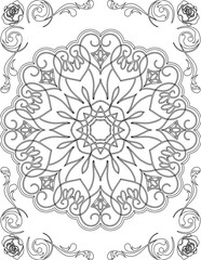 Printable Mandala Coloring Page for Adults. Educational Resources for School for Kids. Adults Coloring Book. Mandala Coloring Activity Worksheet.