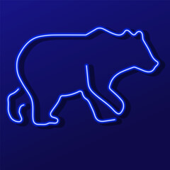 bear neon sign, modern glowing banner design, colorful modern design trend. Vector illustration.