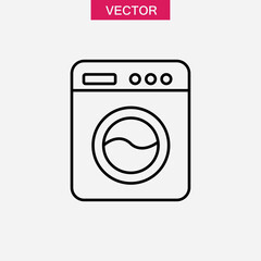 Washer machine line icon vector flat trendy style illustration for web and app..eps