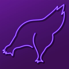 chicken neon sign, modern glowing banner design, colorful modern design trend. Vector illustration.