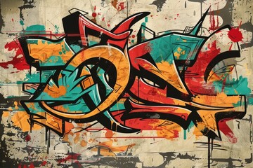 Colorful graffiti art on a wall, perfect for urban backgrounds