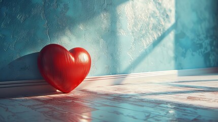 editorial photography style, 3D heart in a conceptual piece abou