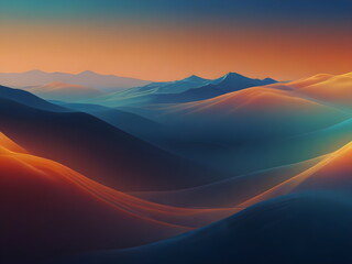 blue and orange lights over mountains