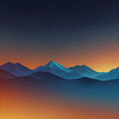 Obraz premium blue and orange lights over mountains