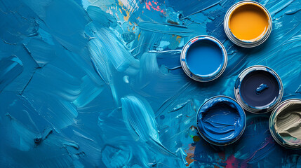 Industrial paint blue background, generative ai