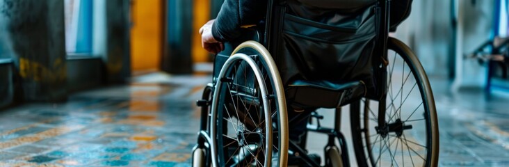 Obraz premium People in wheelchairs, Disability benefits