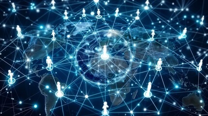 Obraz premium A digital illustration of interconnected people and global connections
