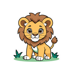 Cute Lion for children's books vector illustration