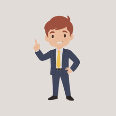 Cute Businessman for early readers' adventure books vector illustration