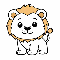 Cute vector illustration of a Lion for toddlers' playful adventures