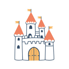 Fototapeta premium Vector illustration of a cute Castle for children book
