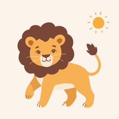 Vector illustration of an enchanting Lion for kids' storytelling