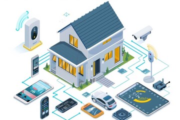 Obraz premium CCTV integration ensures safety and security through comprehensive surveillance systems, managed by devices that oversee urban safety.