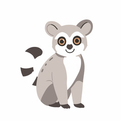 Cute Lemur for early readers' adventure books vector illustration