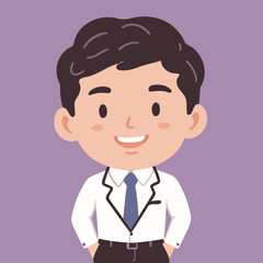 Cute Businessman for toddlers story books vector illustration