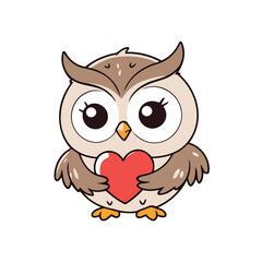 Cute Owl vector illustration of a for toddlers books