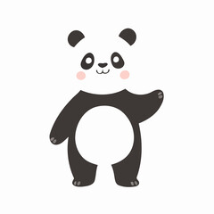 Obraz premium Vector illustration of a friendly Panda for little ones' joyful exploration