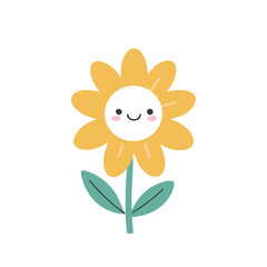 Vector illustration of a cute Flower for kids