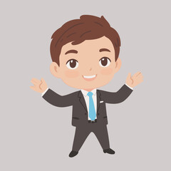 Cute Businessman for toddlers story books vector illustration
