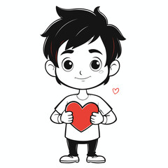 Cute vector illustration of a Valentine for kids books